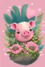 Placeholder: Looking for a creative and adorable way to show your love this Valentine’s Day? Look no further than this digital graphic of a cute little baby pig surrounded by plants and flowers. Perfect for DIY crafting projects, this image is sure to put a smile on your loved one’s face.