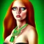 Placeholder: fullbody portrait of beautiful booty young busty atletic amazon Redhead woman with big eyes with big emeralds necklace by Anthony Devas 8k