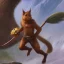 Placeholder: Fantasy image,d&d, person running from a Giant squirrel