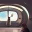 Placeholder: cat inside spaceship looking at floating astronaut and milkyway, hyper-realistic 8k resolution, high-quality, fine-detail, detailed matte, intricate, 3D octane render, illustration, digital art, brian froud, howard lyon, anna dittman, greg rutowski,