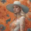 Placeholder: a close up of a person wearing a dress and a hat, james jean soft light 4k, biophilia, orange, hana yata, porcelain cyborg, beautiful!!! digital art, still from alita, exotic flora, victorian textiles, hi - fructose art magazine, young blonde woman, fairy cgsociety, photo from vogue magazine, 2015 cinematography, shot with Sony Alpha a9 Il and Sony FE 200-600mm f/5.6-6.3 G OSS lens, natural light, hyper realistic photograph, ultra detailed -ar 3:2 -q 2 -s 750