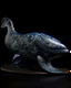 Placeholder: A dark blue water elemental whale designed in Scandinavian folk art painted by Michelangelo di Lodovico Buonarroti Simoni