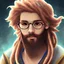 Placeholder: white teen boy with dreadlocks, beard and glasses in anime style