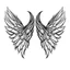 Placeholder: simple cartoon drawing of angel wings against a white background.