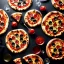 Placeholder: Photo of pizzas, black background