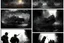 Placeholder: Masterpiece1:5)(Fineart), (award-winning:1.5), highest quality, (ultra realism:1.5) war journalism(,(by Tim Page and Hoorst Faas:1.5))(photorealistic:1.8), (Eastern Ukraine:(panel one:the moment after a battle ends, horrors of war, wounded men),(2nd panel, cinematic shot of men sitting in trench with 1000 yard stare (focus on their eyes:1.5)),(the third panel shows troops tired but hyper alert), (the fourth panel shows the sky is filled with incessant, fire and smoke,)