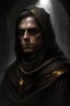 Placeholder: man wearing dark shroud, portrait, dnd