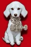 Placeholder: Diberman dog brooch with crystal white background