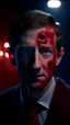 Placeholder: mark zuckerberg as lipstick red faced demon from the movie "insidious", bokeh like f/0.8, tilt-shift lens 8k, high detail, smooth render, down-light, unreal engine, prize winning