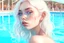 Placeholder: blonde egirl pool party model photo realism pastel colours 4k