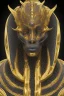 Placeholder: shiny black male African Egyptian alien, cracks in the voodoo head, wicked, eyes, crown, Elephant, 8k, finely detailed, photo realistic, tiger turquoise skull head gold dragon space alien snow skeleton gold fang teeth silver crown silver eyes