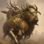 Placeholder: a Buffalo warrior in Gold and black battle armor, a highly detailed illustration, background of Inka jungle, realistic render, 8 k, micro detail, intricate, elegant, centered, digital painting, Artstation, smooth, sharp focus, illustration, artgerm, tomasz alen kopera, peter mohrbacher, donato giancola, joseph christian leyendecker, wlop, boris vallejo