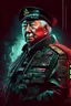 Placeholder: Soeharto former president of Republic Indonesia in militiary cyberpunk style