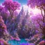 Placeholder: luminous pink castle, on the mountain, sun,swanns,waterfall, BLUE LAKE, SWANNs,fuksia bugainvillier flowers, jacaranda violet trees, sky pink blue, full of details, smooth, bright sunshine，soft light atmosphere, light effect，vaporwave colorful, concept art, smooth, extremely sharp detail, finely tuned detail, ultra high definition, 8 k, unreal engine 5, ultra sharp focus