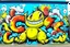 Placeholder: a graffiti mural wall with the word cell pokemon style