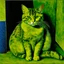 Placeholder: Portrait of a cat by Van Gogh