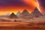 Placeholder: An ancient Egypt city at sunrise with 2 pyramids in the background, by matthieu lauffray, beautiful Egyptian temples, stunning environment, perfect composition, oil on canvas, super highly detailed, wide-angle, dramatic lightning,8 k Uhd