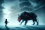 Placeholder: Starvation black monster wolves with red eyes, fight in the ice age Scenery, : concept art::1 cyberpunk::1 splatter paint::1 wide angle lens::2 Zdzislaw Beksinski style, and a little prince boy walks to the Shining Ethereum shape sun, in winter storm, ultra detailed| 4k --v 4