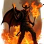 Placeholder: blaze the pyromaniac devil wild west bandit fantasy art