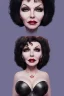 Placeholder: Joan Collins as evil queen in black leather, leather, busty, cleavage, angry, stern look. character design by cory loftis, fenghua zhong, ryohei hase, ismail inceoglu and ruan jia. unreal engine 5, artistic lighting, highly detailed, photorealistic, fantasy