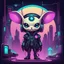 Placeholder: Belphomet Worldreaver in cute retro cyberpunk art style