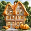 Placeholder: Pumpkin house with window, door, Balcony