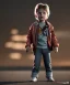 Placeholder: Marty mcfly toddler, full body, delorean, dramatic lighting, hyper realistic