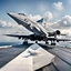 Placeholder: A paper airplane landing on an aircraft carrier.