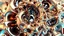 Placeholder: a 3d fractal structre made of metallic color 3d structures, pertty artistc background