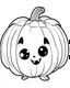 Placeholder: outline art for halloween coloring pages for kids with cartoon cute happy pumpkin , white background, Sketch style, full body, only use outline, clean line art, white background, no shadows and clear and well outlined, coloring page for kids, kawaii style