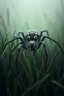 Placeholder: Extremely realistic photo of a big spider among a lot of green grass , fog, general foul weather, (Rembrandt Lighting), zeiss lens, ultra realistic, (high detailed skin:1.2), 8k uhd, dslr, Dramatic Rim light, high quality, Fujifilm XT3, artwork in pale distressed tones , minimalistic approach, blends old world aesthetics art with elements of distressed painting and illustration, shadow play, high conceptuality, palette inspired by Charlene Mc Nally, Bosch