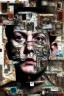 Placeholder: Ultra detailed medium portrait painting of close-up surrealism,disturbed person looking into the camera lens , torn up collage of clippings, broken circuitry background, matrix effects, punk visual art, punk art aesthetic, graffiti art, pop surrealism, collage art, cluttered paint glitches