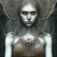 Placeholder: singer Danish MØ, comic book style, intricate detail , high lighting, rusty metal, Dryad, sidhe, ominous, portrait,