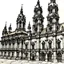 Placeholder: ink pen of santiago de compostela's cathedral