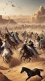 Placeholder: A picture of a battle of Muslims against polytheists with swords and horses, in the desert