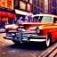 Placeholder: Picture 1950's street life New York, blurred, abstractism, colours, strong texture, 3d