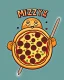 Placeholder: pizza sticker, cartoon style