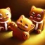 Placeholder: multiple gingerbread kittens, gumdrop eyes, vibrant, ball of yarn, 8k resolution, centered, high-quality, fine-detail, digital art, detailed matte, volumetric lighting, illustration, 3D octane render, brian froud, howard lyon, greg rutowski, George Grie