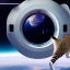 Placeholder: cat inside spaceship looking out of window at astronaut in space, milkyway, hyper-realistic 8k resolution, high-quality, fine-detail, detailed matte, intricate, 3D octane render, illustration, digital art, brian froud, howard lyon, anna dittman, greg rutowski,