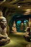 Placeholder: Tan caverns with diamonds designed in Hawaiian tiki statues painted by Édouard Manet