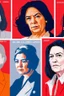 Placeholder: Portraits of powerful female politicians
