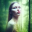 Placeholder: Photo portrait of a woman and beautiful forest, Double exposure, DSLR