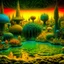 Placeholder: Odd swamp landscape with odd beings surreal abstract Max Ernst style, 120mm photography, sharp focus, 8k, 3d, very detailed, volumetric light, grim, fine art, very colorful, ornate, F/2.8, insanely detailed and intricate, hypermaximalist