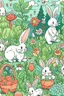 Placeholder: Cartoon rabbits in garden