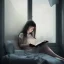 Placeholder: Study girl read a book in by the window, movie, real photo realistic, unreal engine, cinematic lighting --ar 1:1 creative