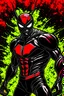 Placeholder: DC superhero based on hornet in red and black colour full image