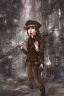 Placeholder: steampunk elf detective in a dystopian city