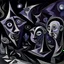 Placeholder: A blackish purple galactic nightmare realm painted by Pablo Picasso