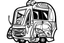 Placeholder: camper vanlife style of picasso black and white abstract shapes