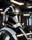 Placeholder: star wars bald male corellian pilot wearing pearlescent black and gunmetal grey First Order special forces armored flightsuit and helmet with gold trim inside the jedi temple, centered head and shoulders portrait, hyperdetailed, dynamic lighting, hyperdetailed background, 8k resolution, volumetric lighting, light skin, fully symmetric details